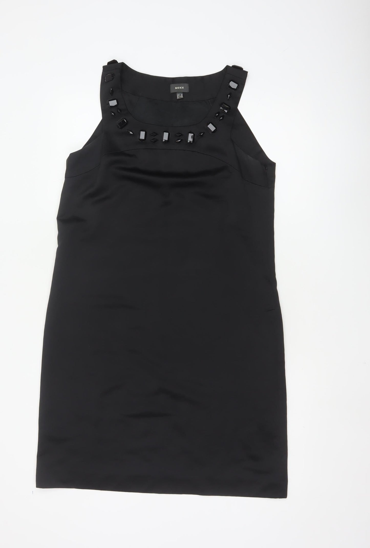 Mexx Women's Black Size 12 Beaded Sheath Knee Length Dress