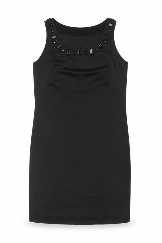 Mexx Women's Black Size 12 Beaded Sheath Knee Length Dress