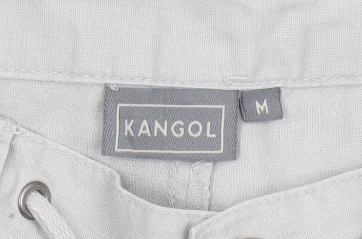 Kangol Women's Beige Linen Cargo Shorts M Lightweight Casual