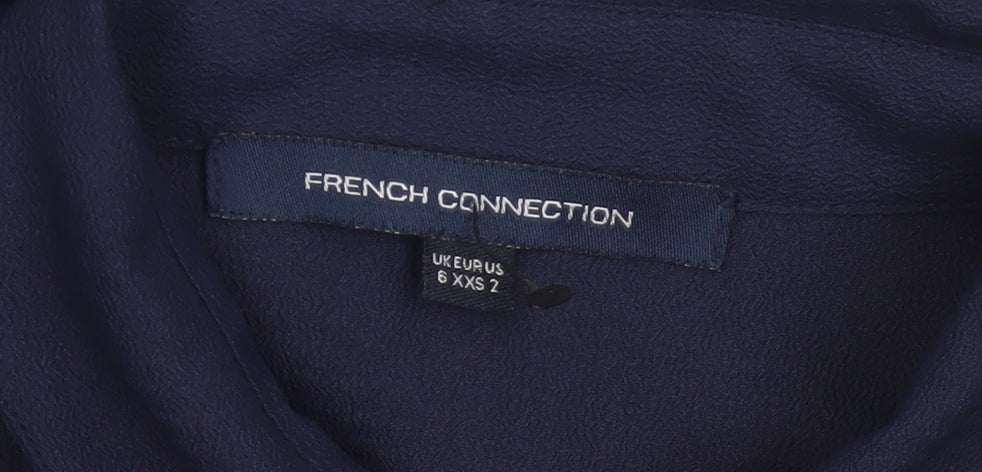 French Connection Women’s Navy Blue Collared Shirt Dress Size 6