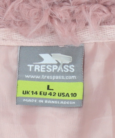 Trespass Women's Pink Full Zip Hooded Fleece Hoodie UK 14 L