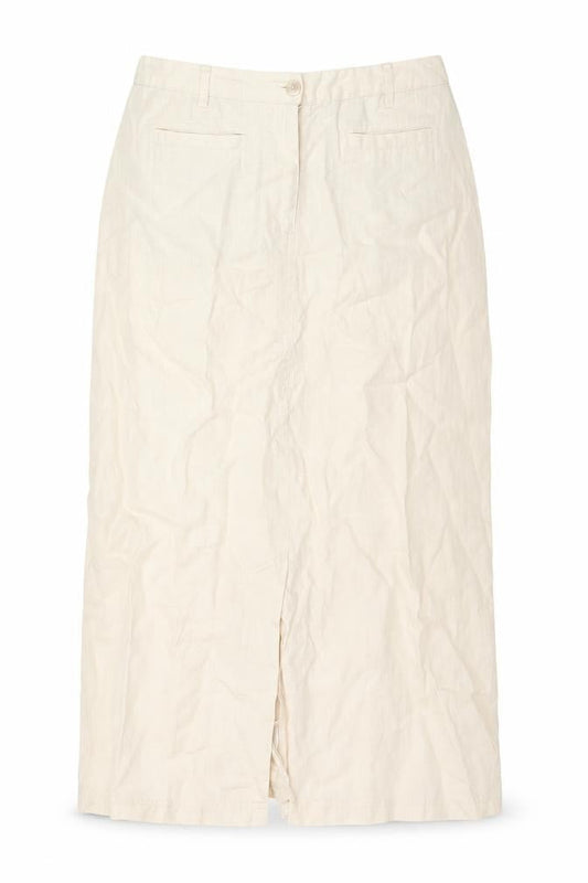 Dash Women Beige Linen Blend Midi Pencil Skirt Size 12