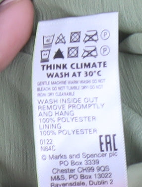Marks and Spencer Women Green Pleated Midi Skirt Size 14