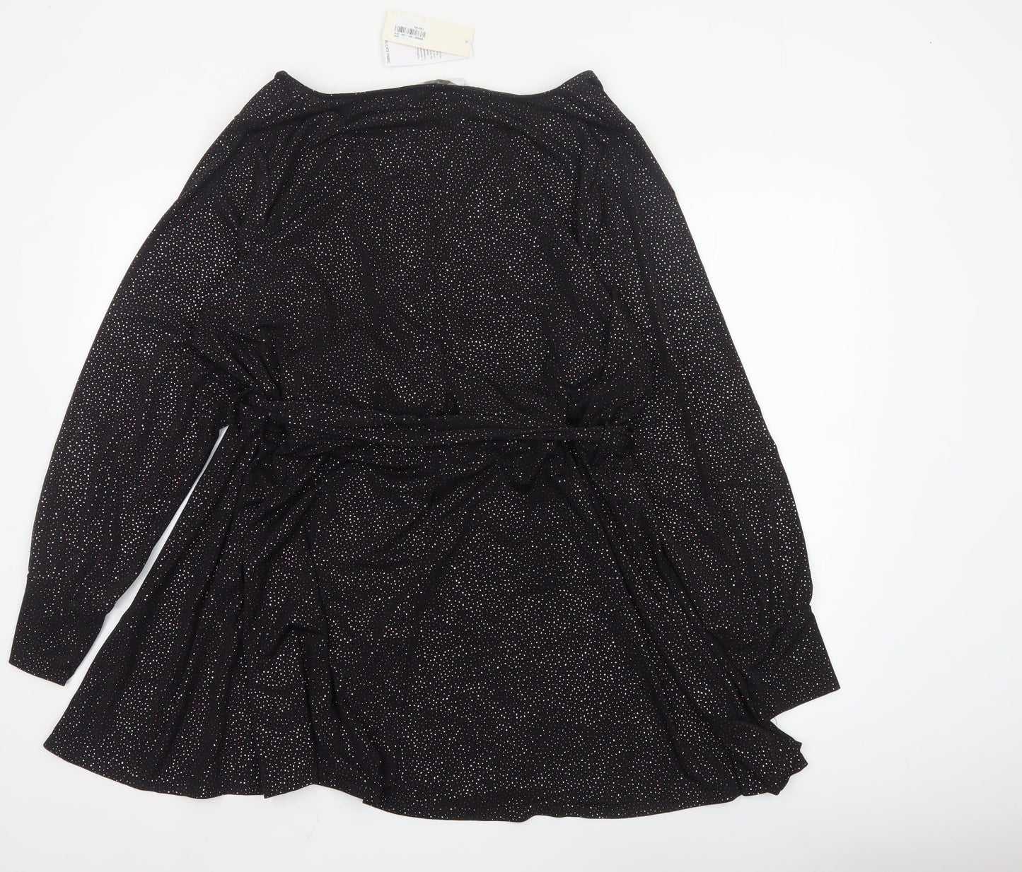 Yours Womens Black Wrap Blouse Size 26-28 Plus Long Sleeve