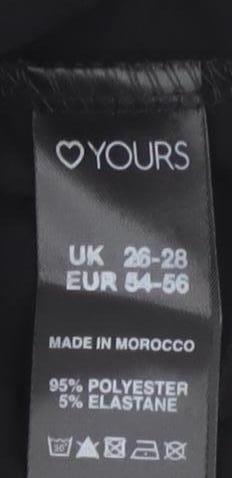Yours Womens Black Wrap Blouse Size 26-28 Plus Long Sleeve