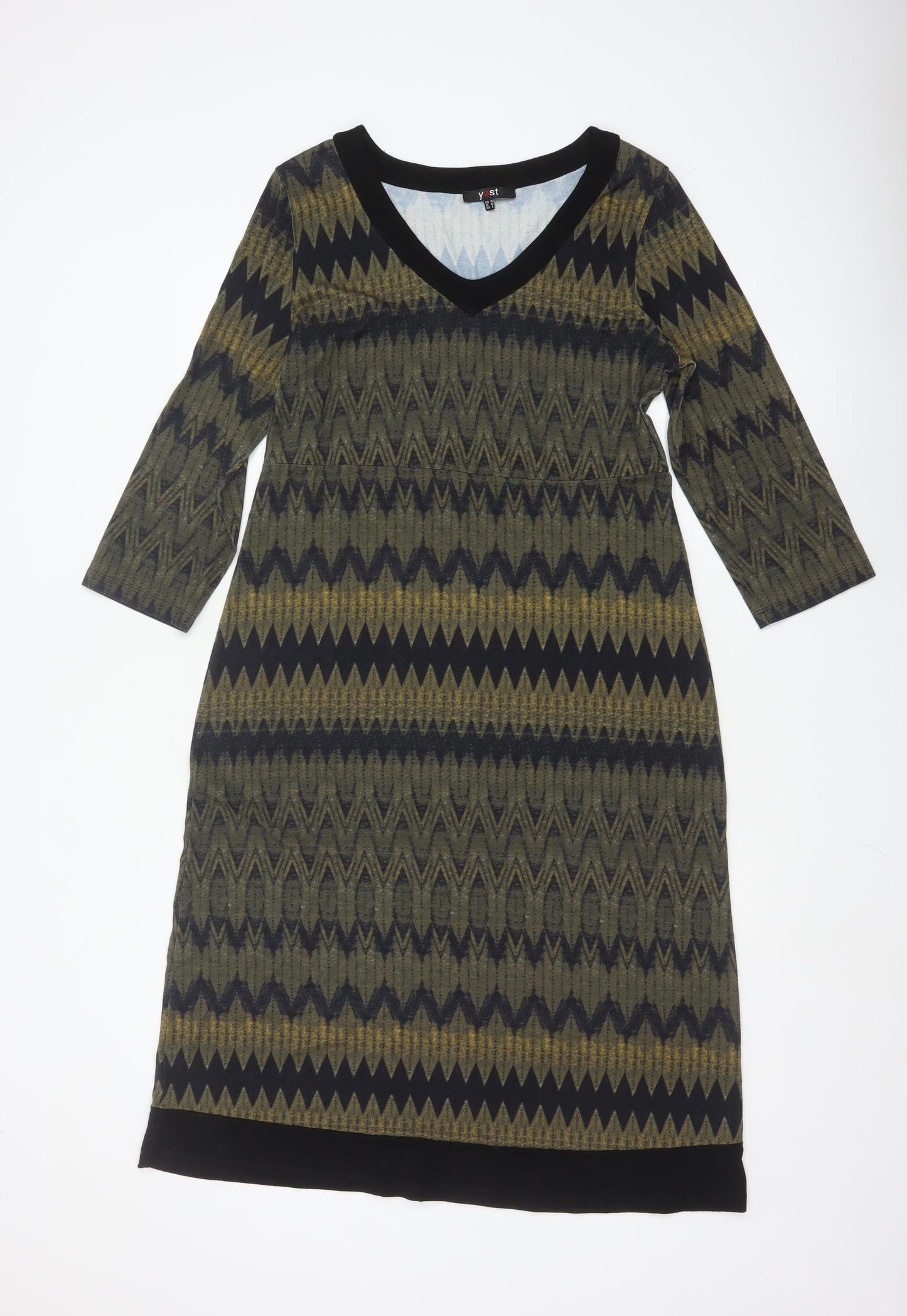 Yest Women’s Multicoloured Chevron Knit Shift Dress Size 12
