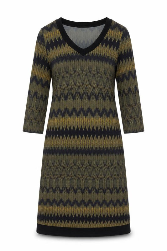 Yest Women’s Multicoloured Chevron Knit Shift Dress Size 12