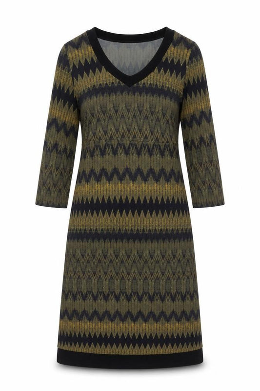 Yest Women’s Multicoloured Chevron Knit Shift Dress Size 12