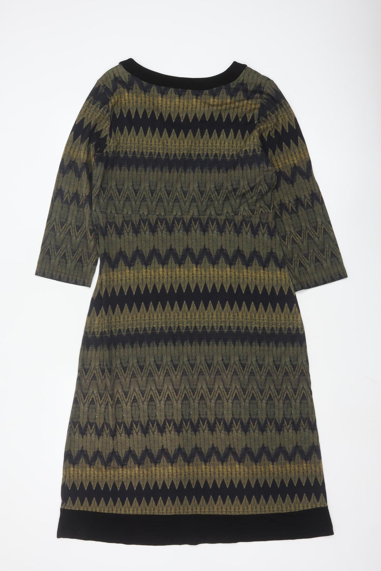 Yest Women’s Multicoloured Chevron Knit Shift Dress Size 12