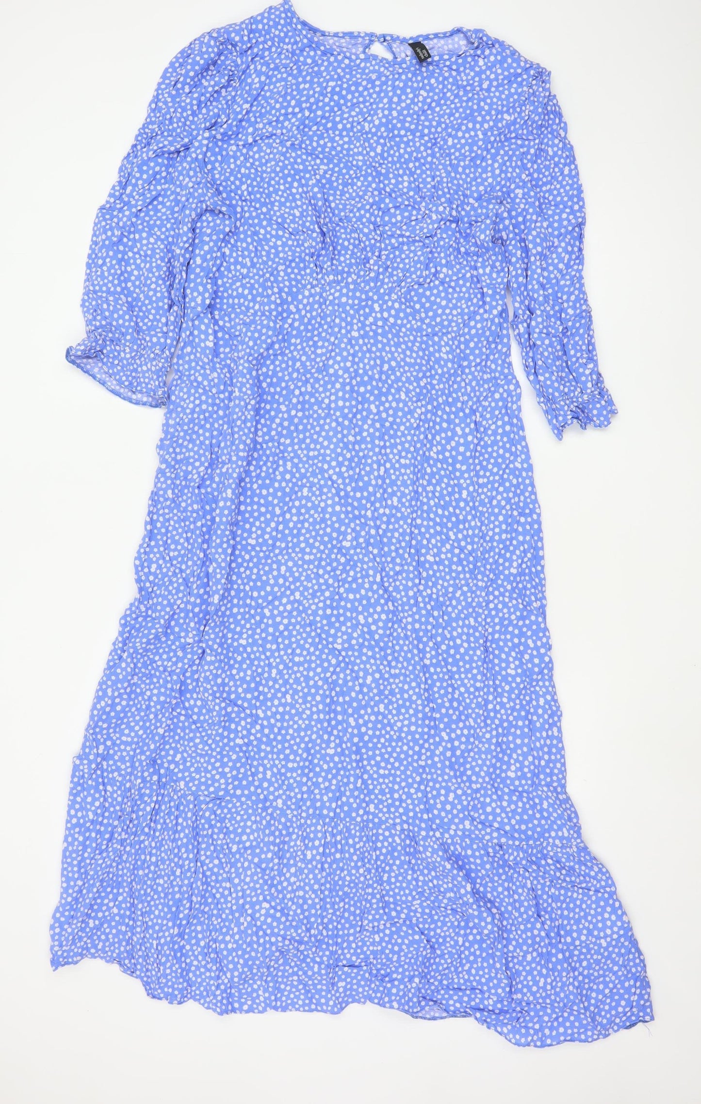 Nobody's Child Women's Blue Polka Dot A-Line Midi Dress Size 18