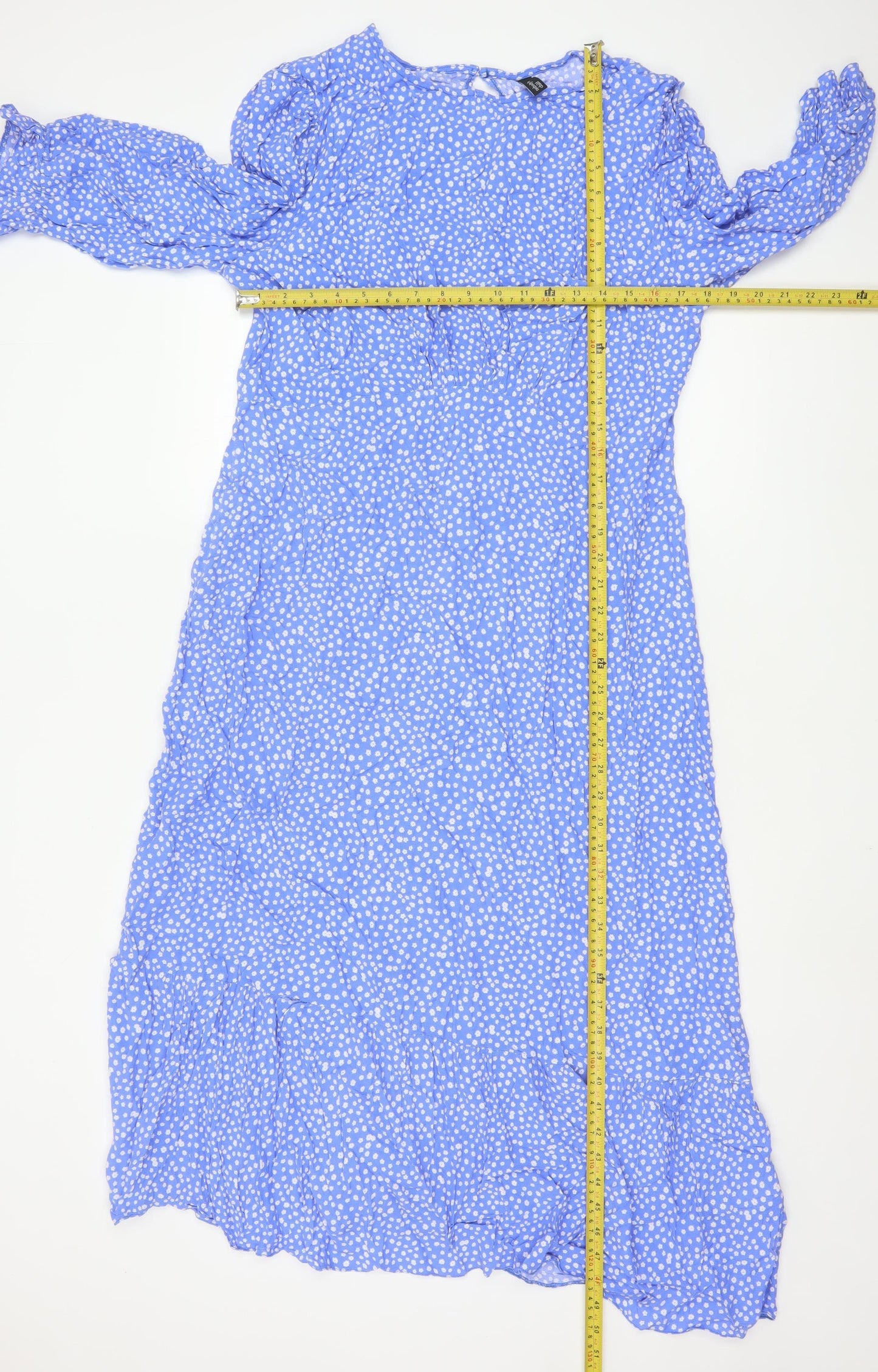 Nobody's Child Women's Blue Polka Dot A-Line Midi Dress Size 18