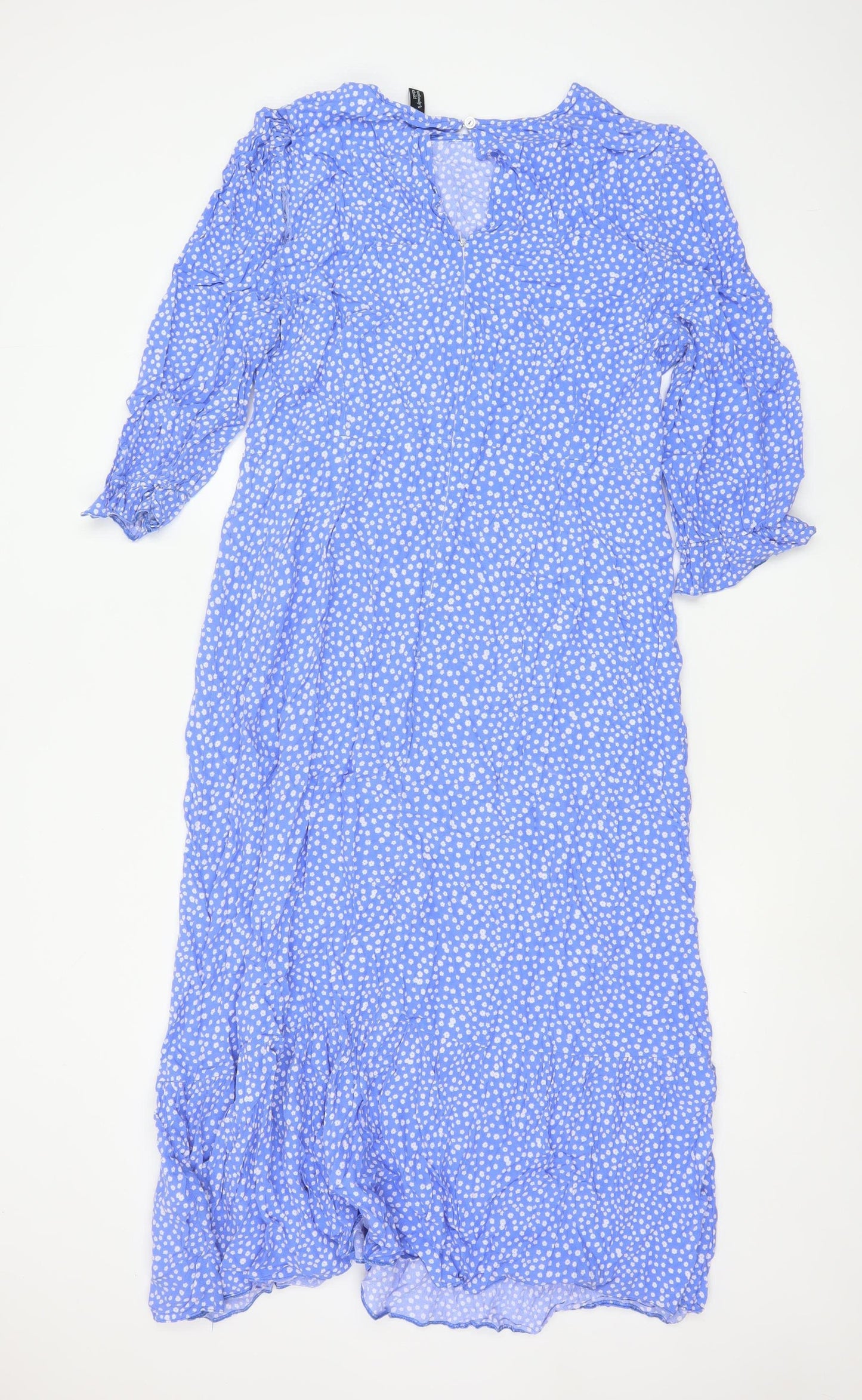 Nobody's Child Women's Blue Polka Dot A-Line Midi Dress Size 18
