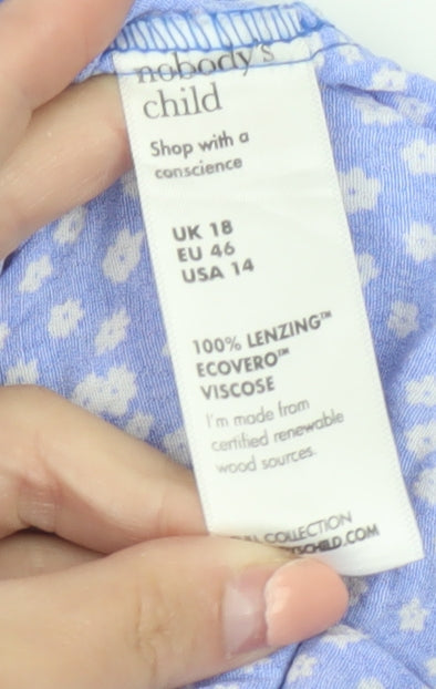 Nobody's Child Women's Blue Polka Dot A-Line Midi Dress Size 18