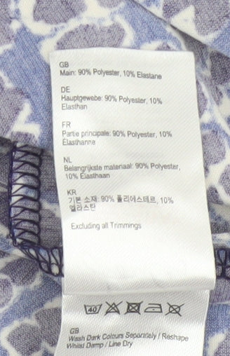 Joules Women Blue Animal Print Shift Dress Size 14 3/4 Sleeve