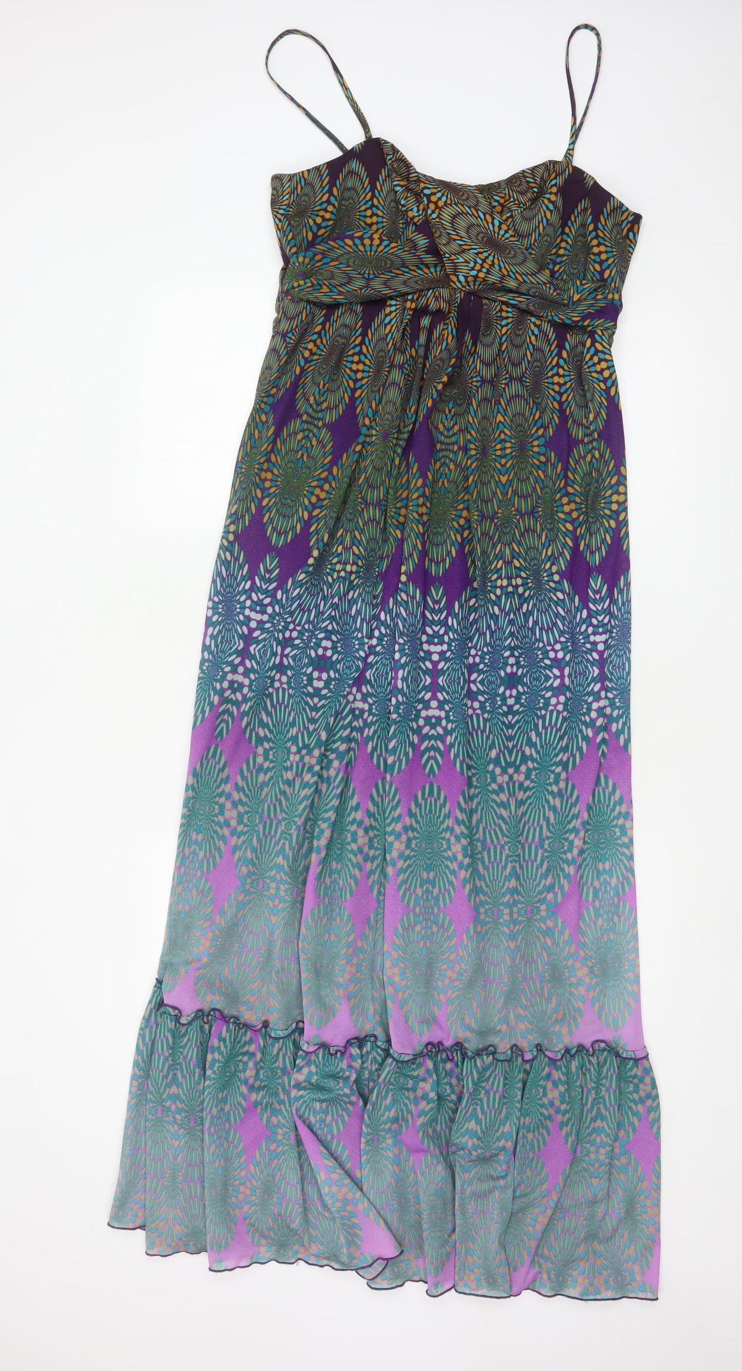 Wallis Women's Multicoloured Size 12 Maxi Dress Sleeveless Bohemian Long
