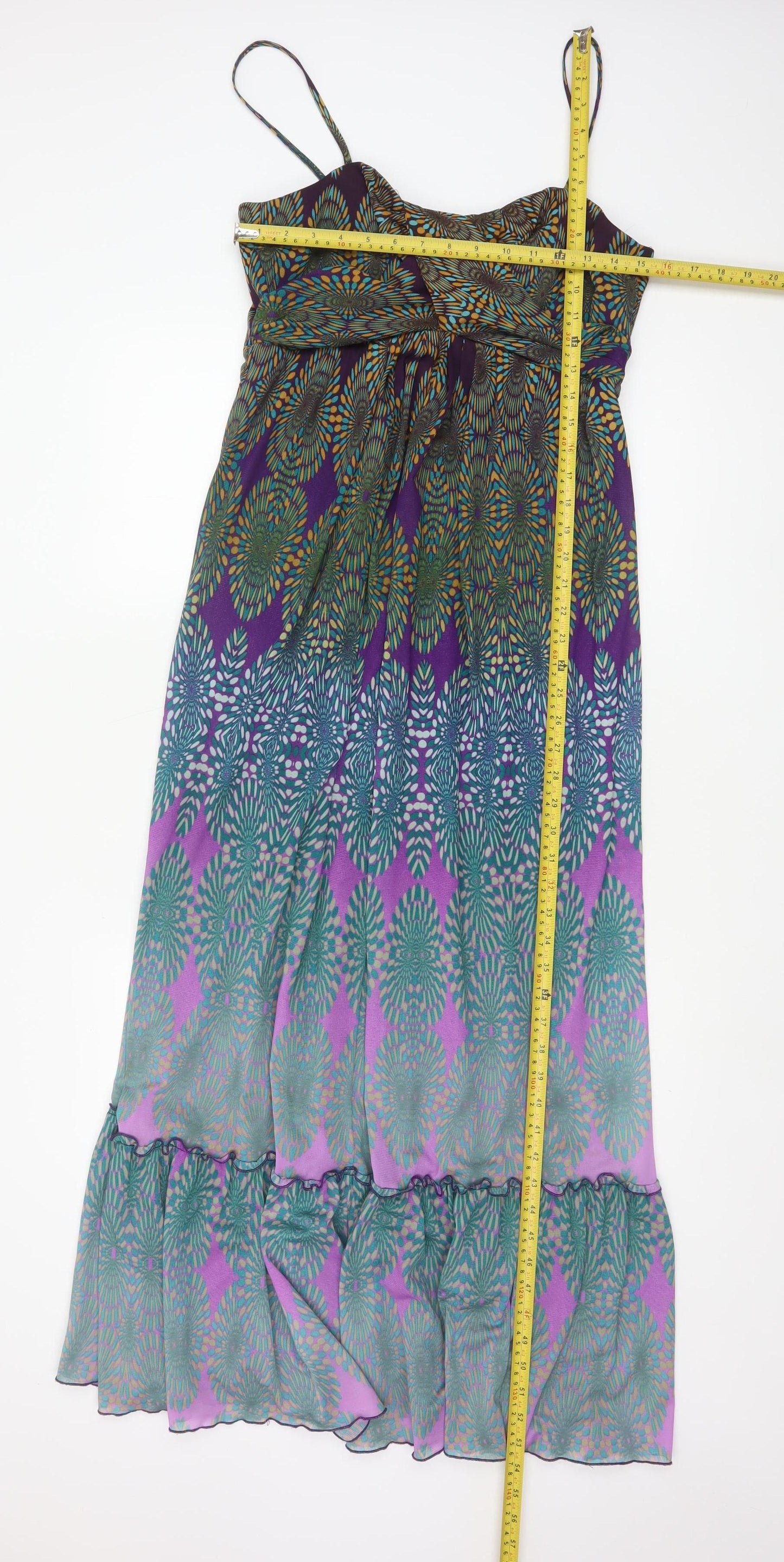Wallis Women's Multicoloured Size 12 Maxi Dress Sleeveless Bohemian Long