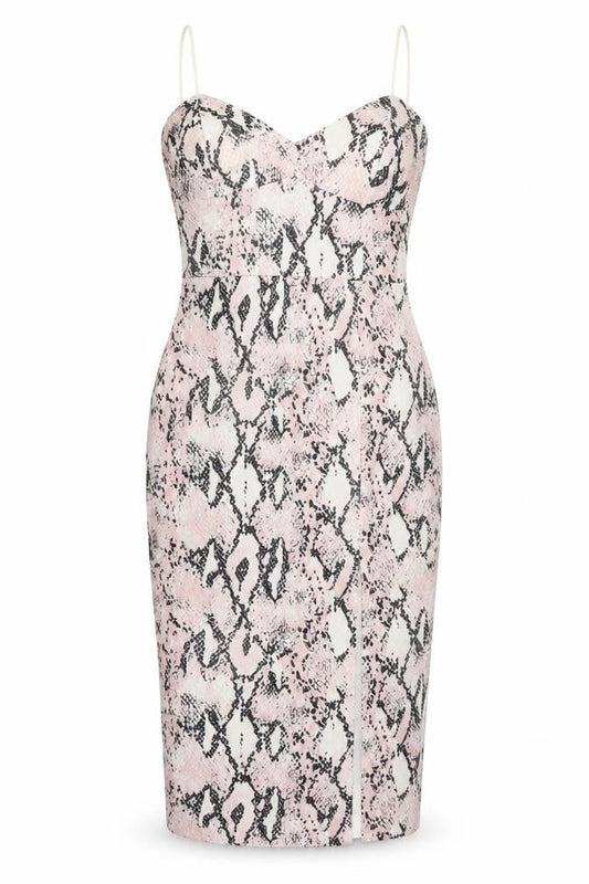 New Look Womens Pink Snake Print Bodycon Dress Size 14