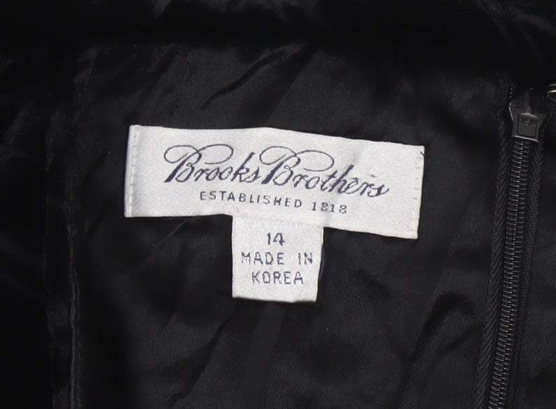Brooks Brothers Women’s Black Velvet Sheath Dress Size 14 Formal