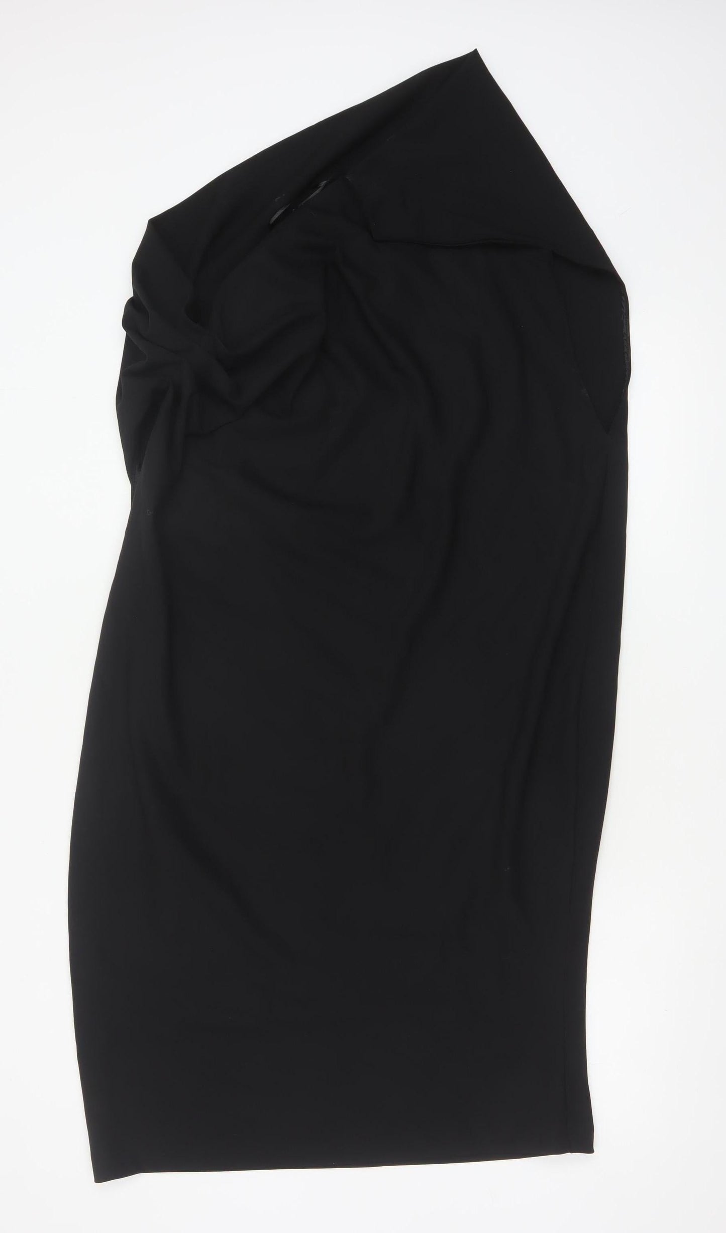 Zara Women Black One Shoulder Bodycon Dress Size 14 Party Cocktail