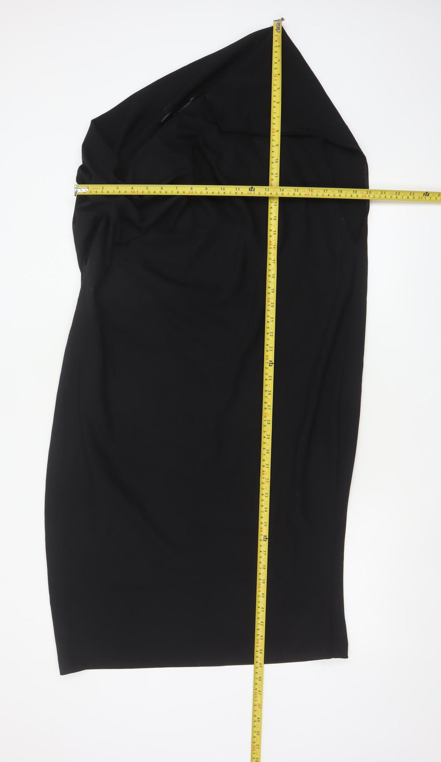 Zara Women Black One Shoulder Bodycon Dress Size 14 Party Cocktail