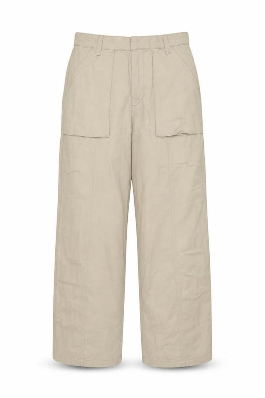 Mavi Women's Beige Cargo Trousers Cotton Wide-Leg M