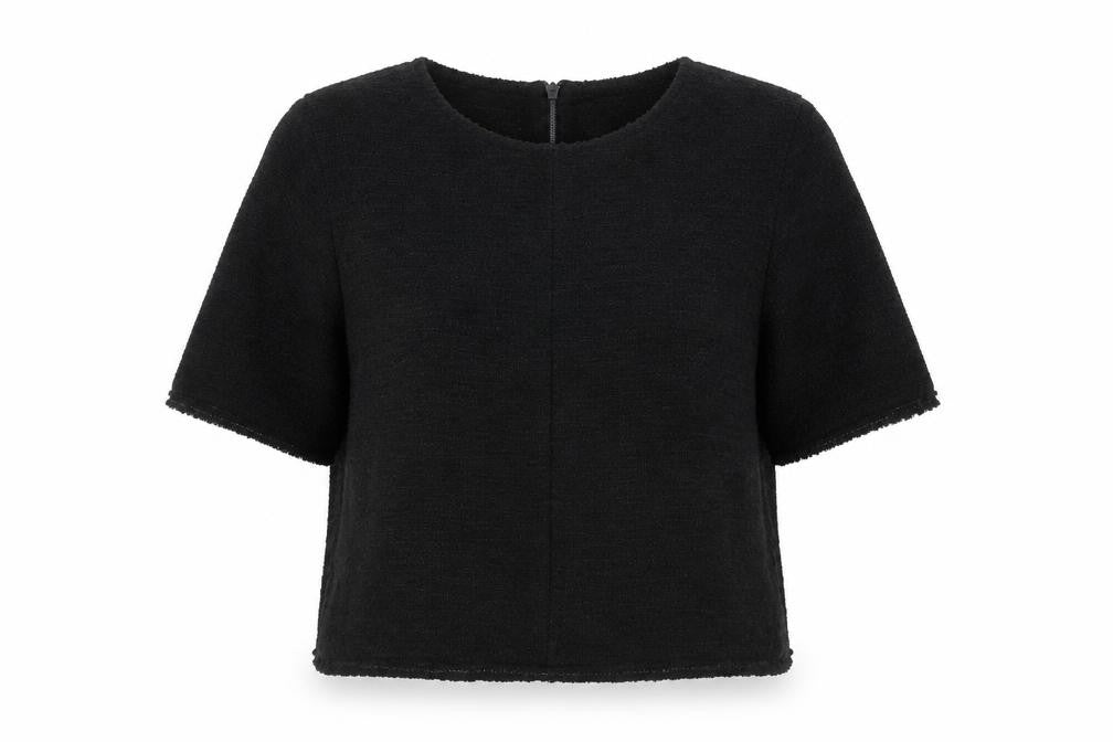 Next Womens Black 3/4 Sleeve Round Neck Blouse Size 12