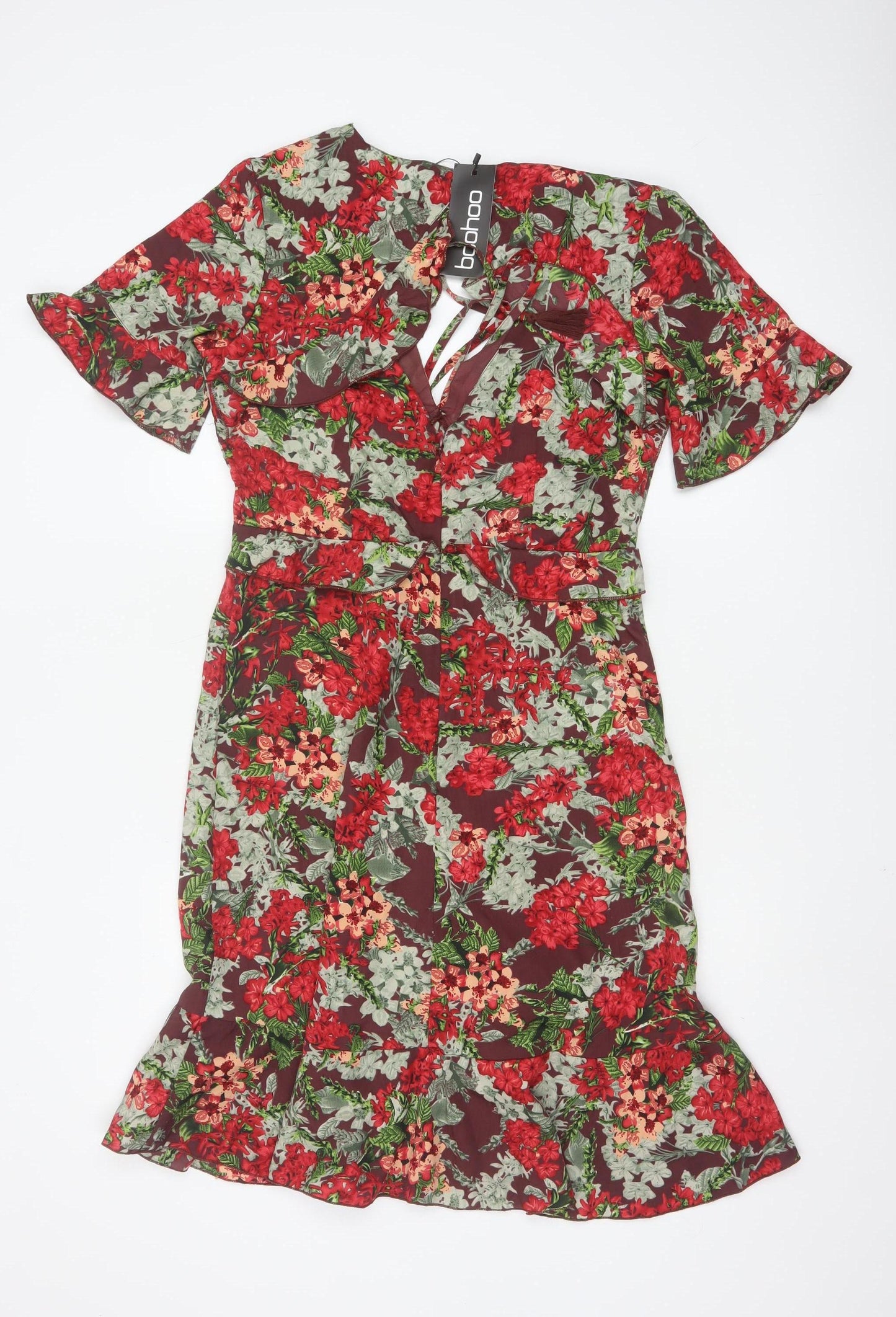 Boohoo Women’s Multicoloured Floral Wrap Dress Size 12