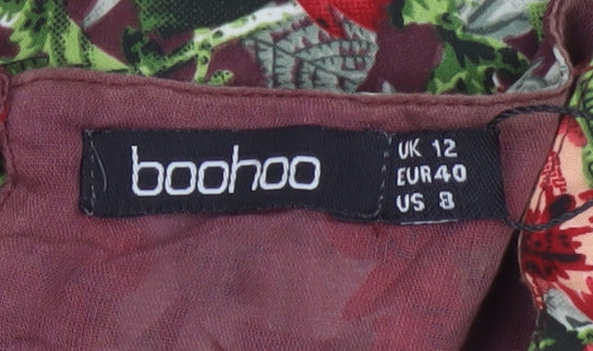 Boohoo Women’s Multicoloured Floral Wrap Dress Size 12