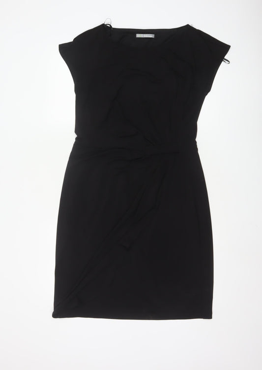 Marks and Spencer Women Black Sheath Belted Dress Size 14