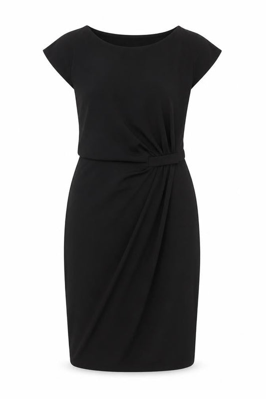 Marks and Spencer Women Black Sheath Belted Dress Size 14