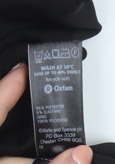 Marks and Spencer Women Black Sheath Belted Dress Size 14