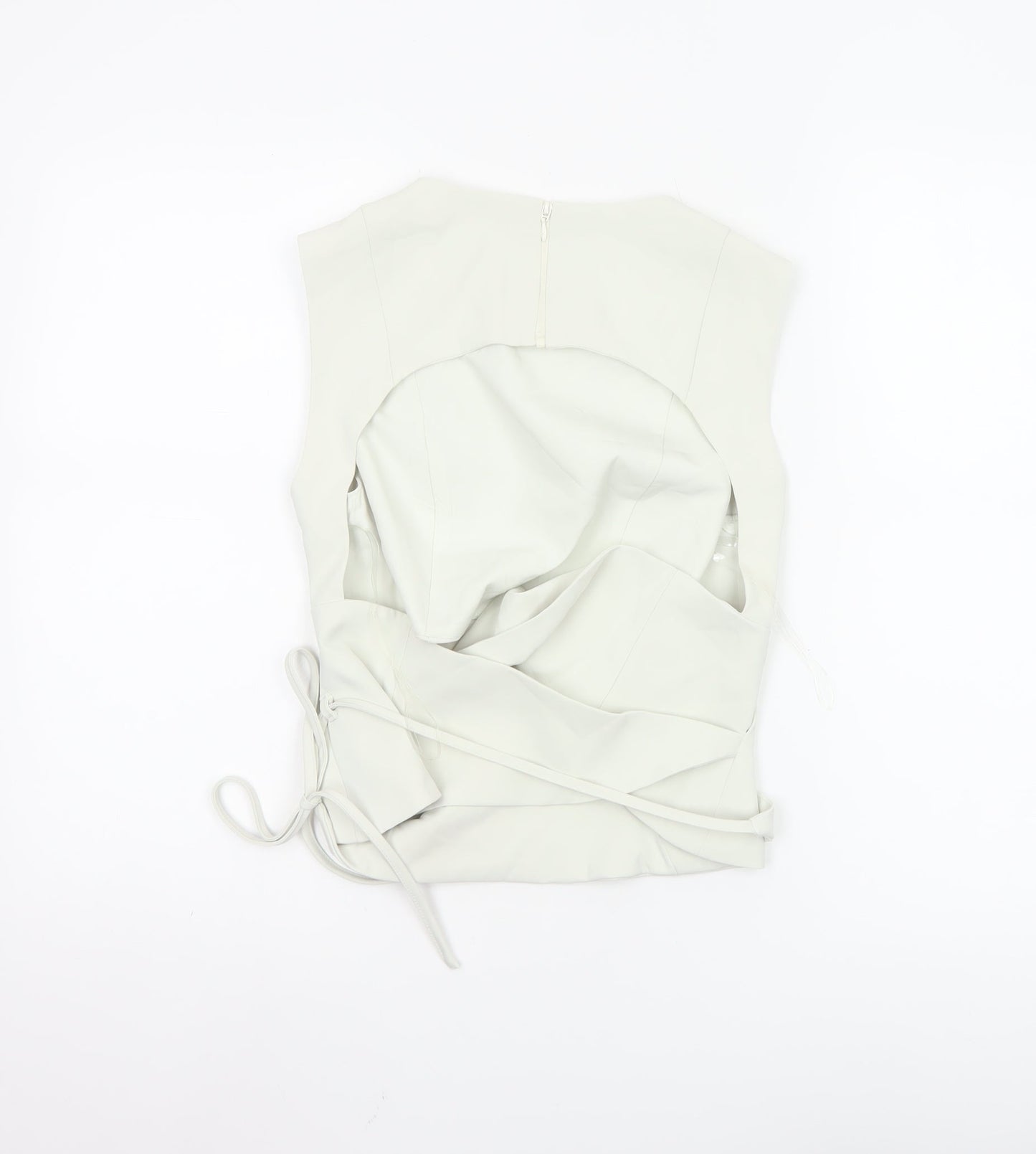 Peppermayo Women Ivory XS Wrap Woven Sleeveless Blouse