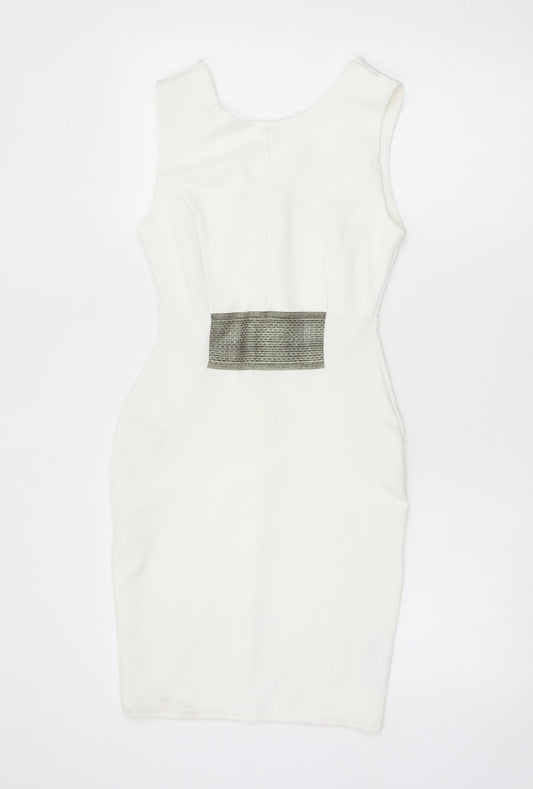 Miss Selfridge Women’s White Petite Bodycon Dress Size 10