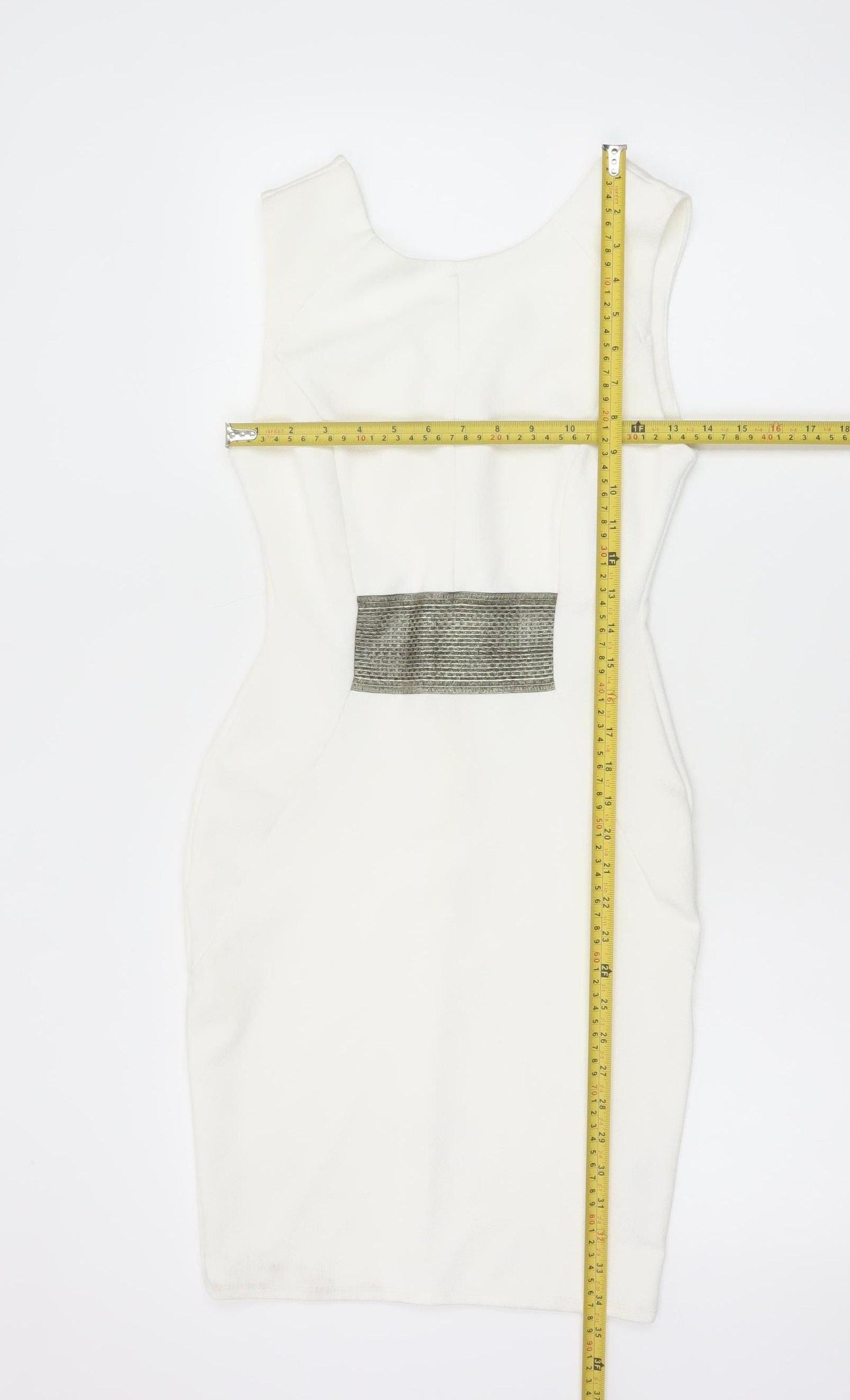 Miss Selfridge Women’s White Petite Bodycon Dress Size 10