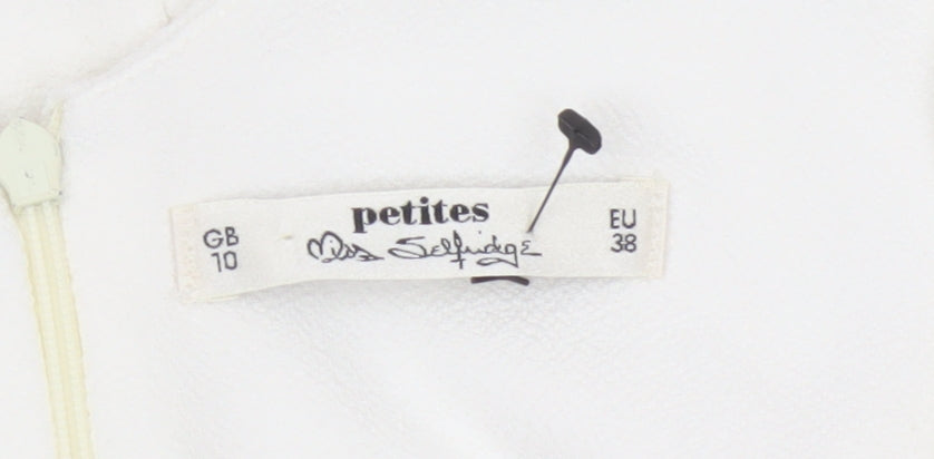Miss Selfridge Women’s White Petite Bodycon Dress Size 10