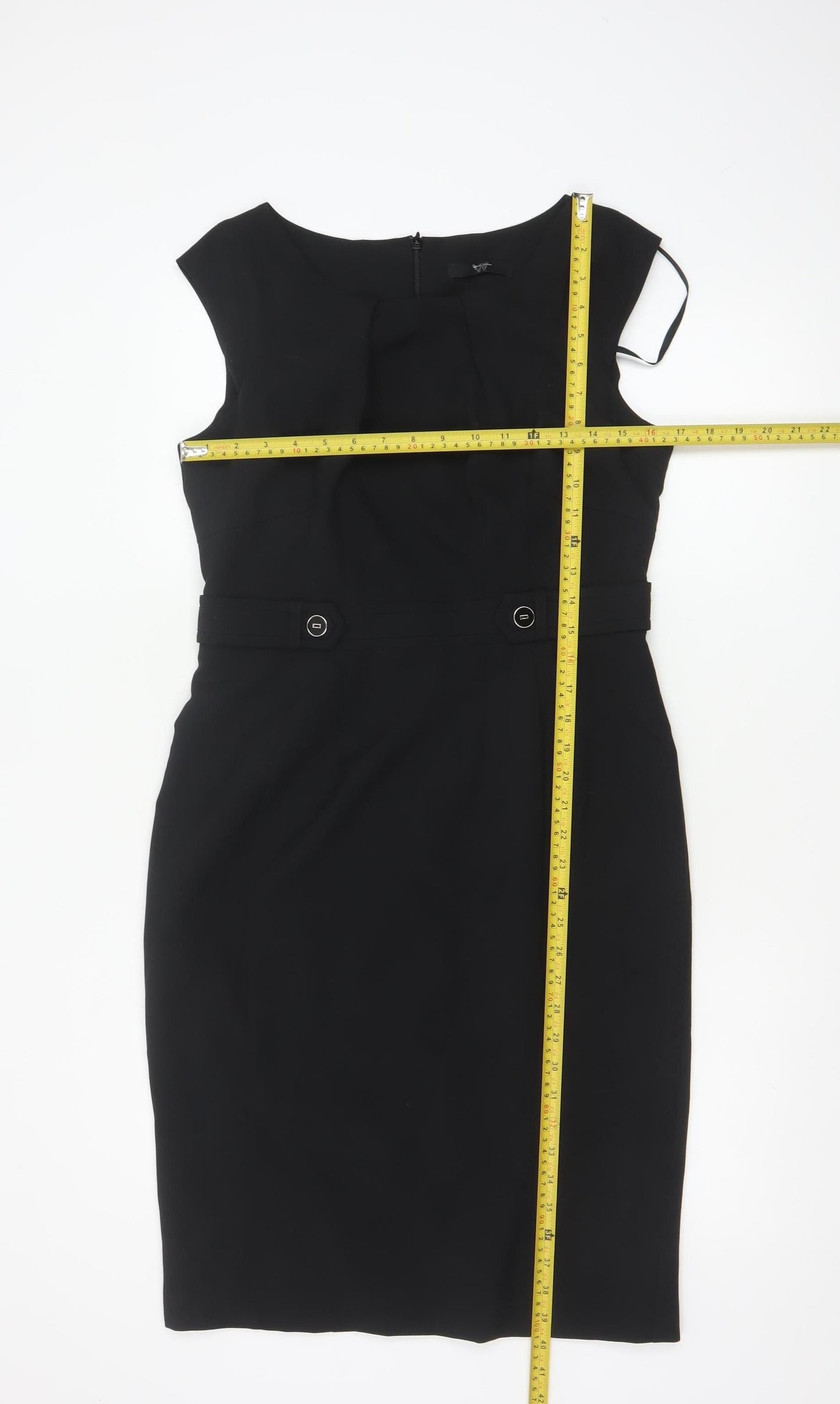 BHS Women’s Black Sleeveless Sheath Work Dress Size 12