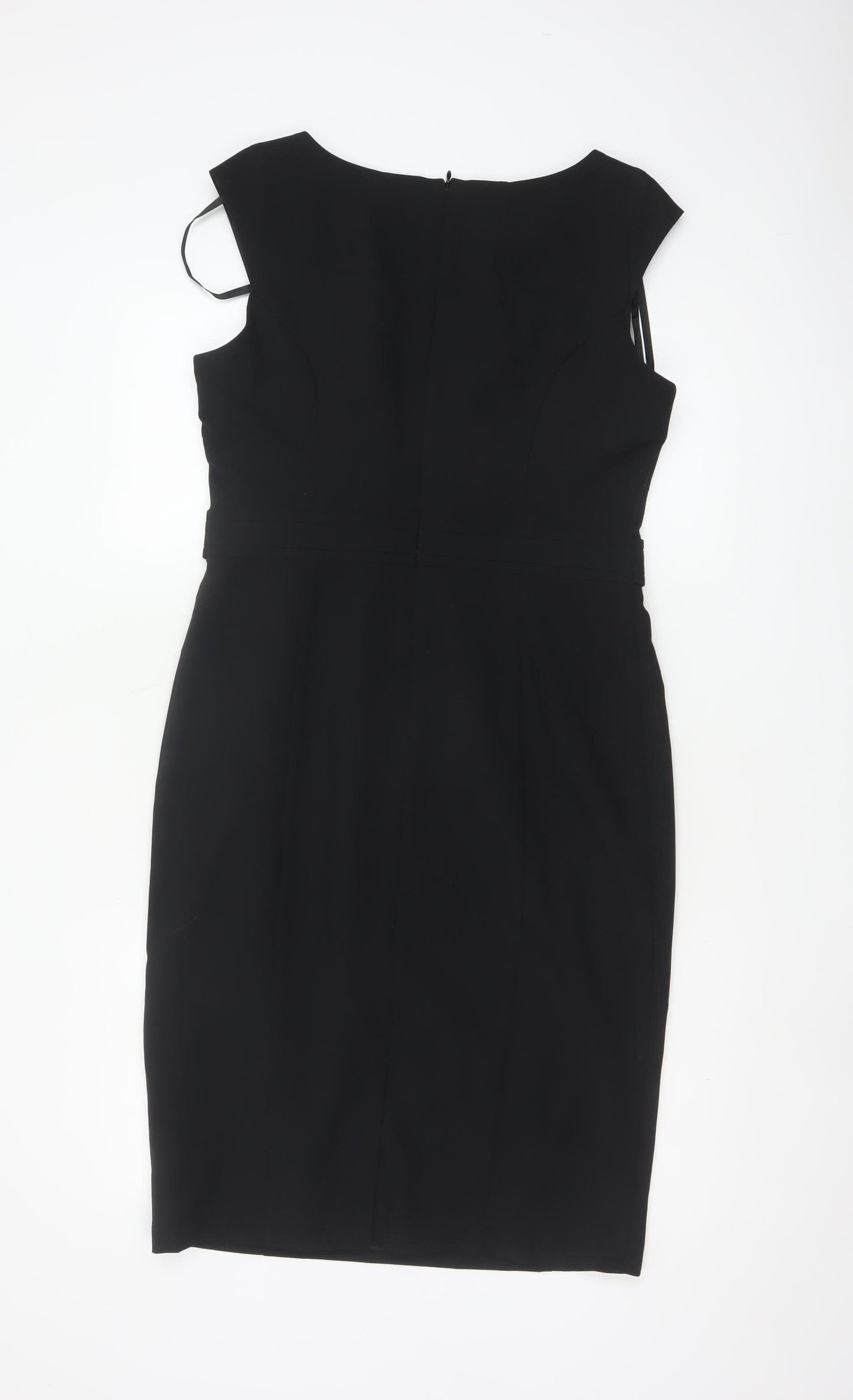 BHS Women’s Black Sleeveless Sheath Work Dress Size 12