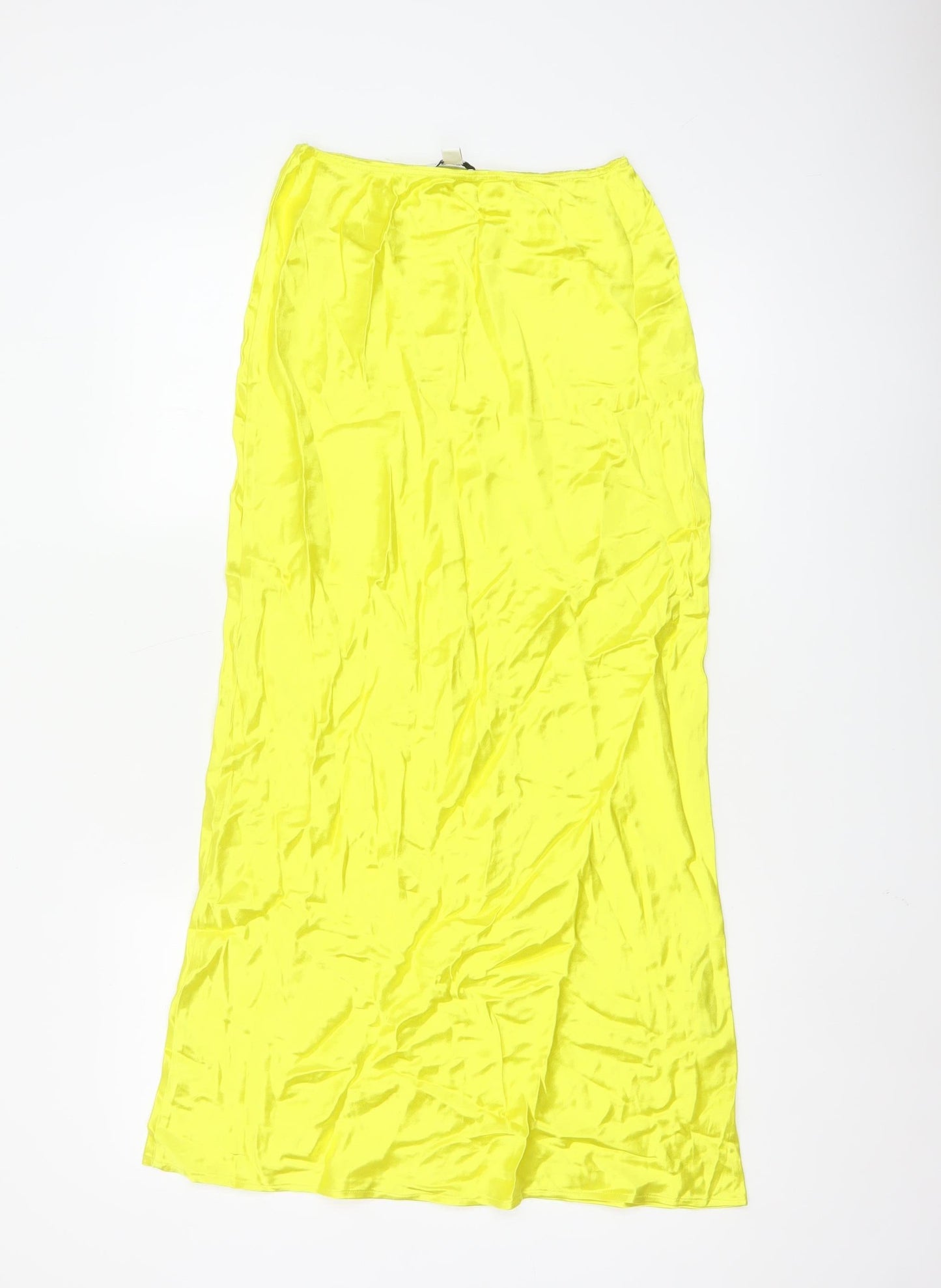 Topshop Women Yellow Long Slip Dress Size 6 Viscose Lightweight