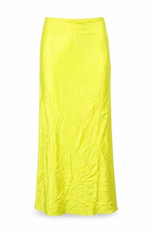 Topshop Women Yellow Long Slip Dress Size 6 Viscose Lightweight