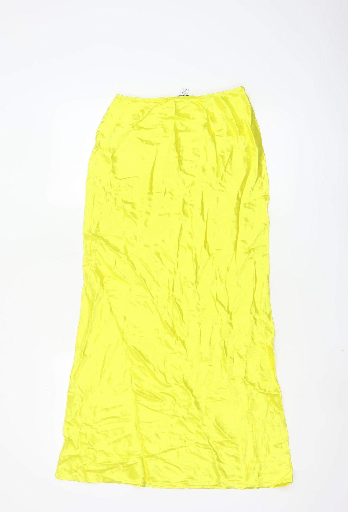 Topshop Women Yellow Long Slip Dress Size 6 Viscose Lightweight