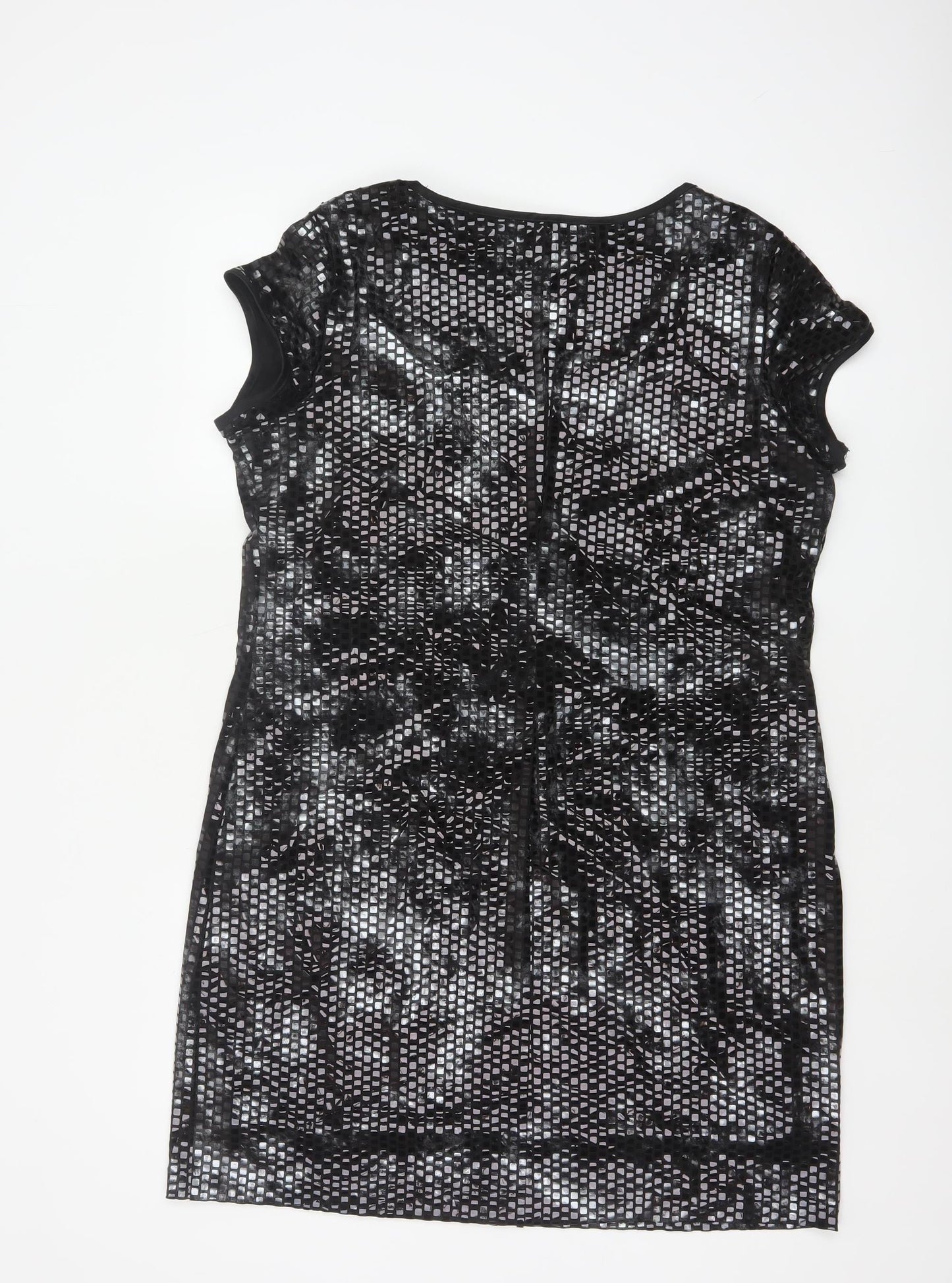 Ronni Nicole Women’s Black Sequin Sheath Dress Size 16 Party Cocktail