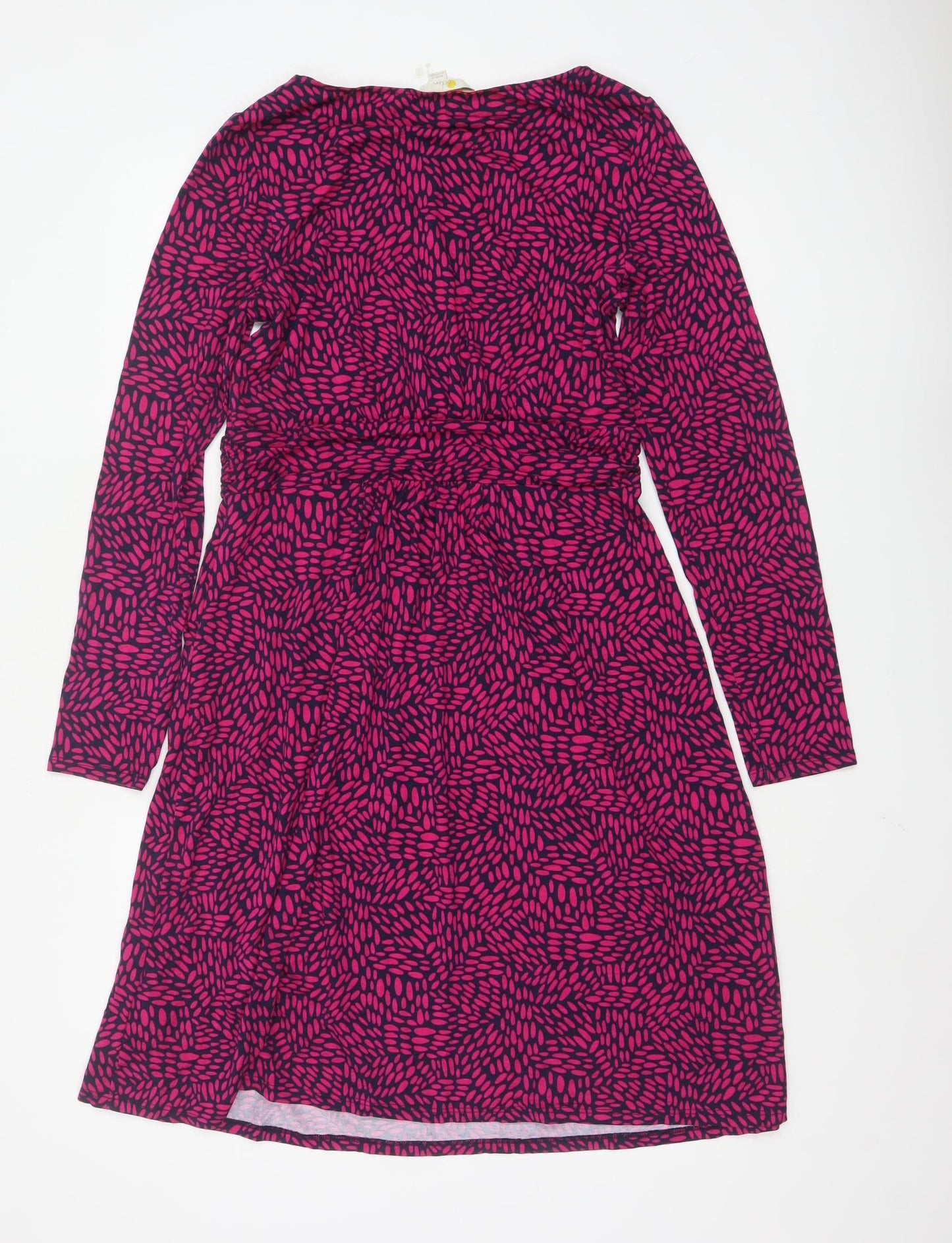 Boden Women’s Pink Geometric Jersey A-Line Dress UK 12R