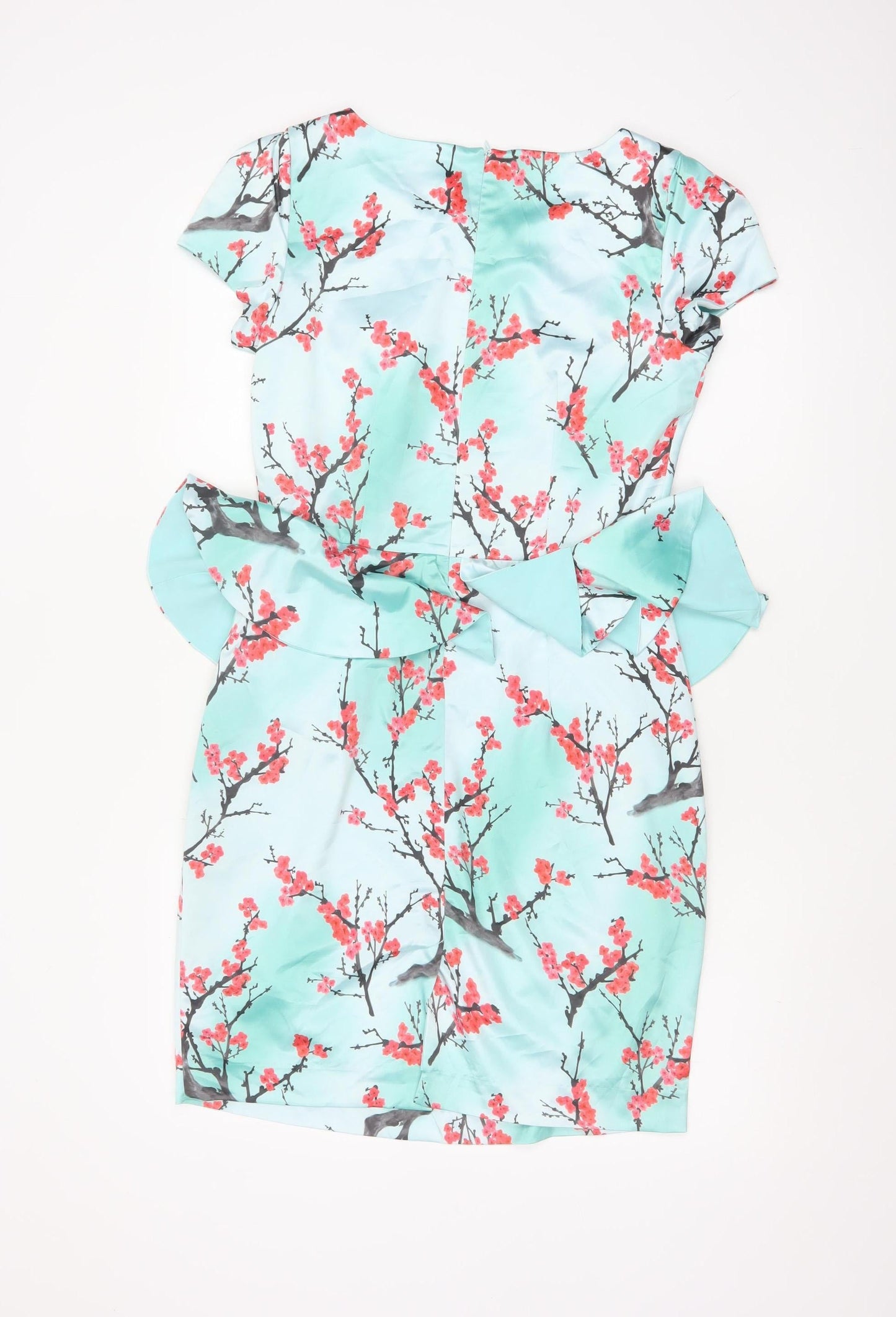 Whistle & Wolf Women’s Blue Floral Peplum Bodycon Dress Size 12