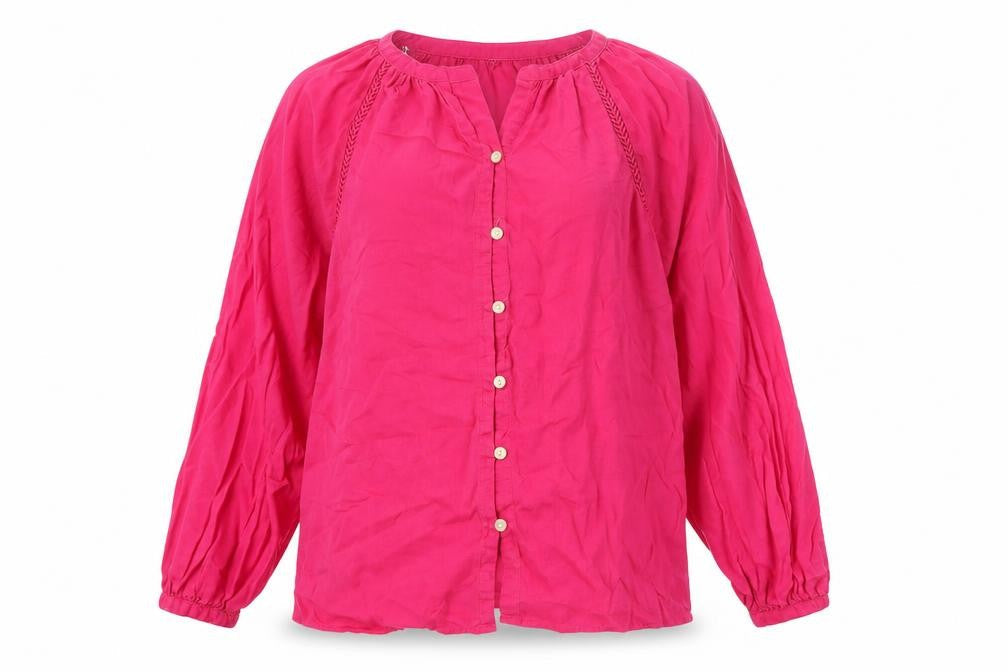 Marks & Spencer Womens Pink Linen Blend Tunic Blouse Size 12
