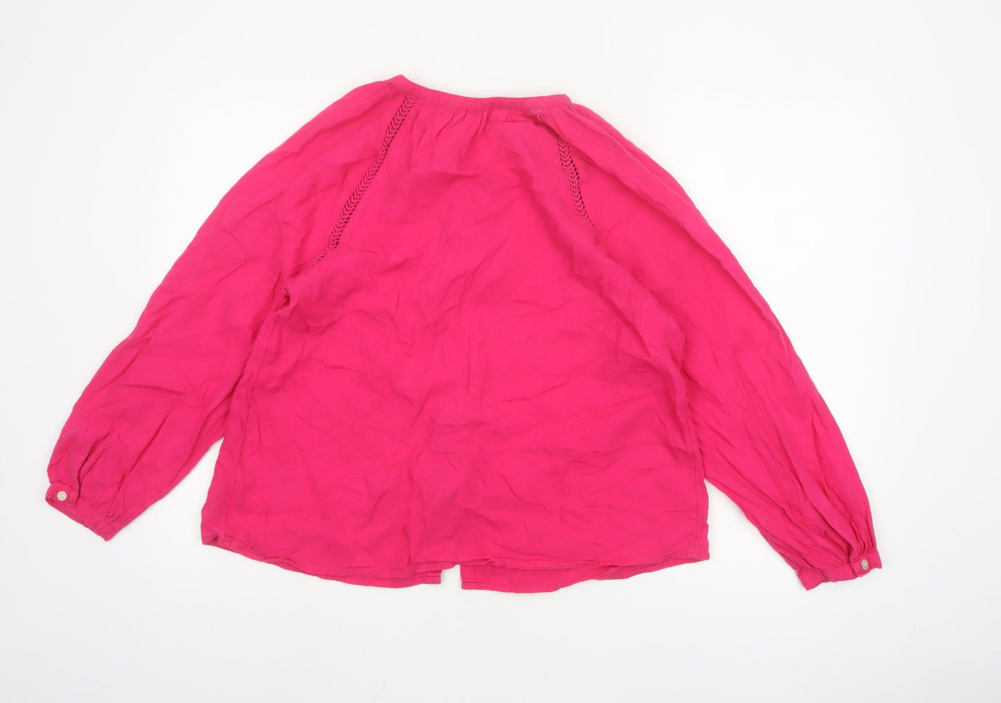 Marks and Spencer Womens Pink Linen Blend Tunic Blouse Size 12