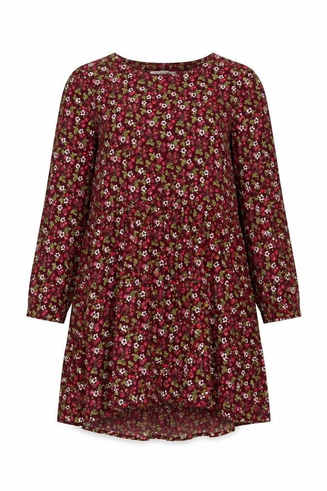 Seasalt Cornwall Women Red Floral Organic Cotton Petite A-Line Dress UK14