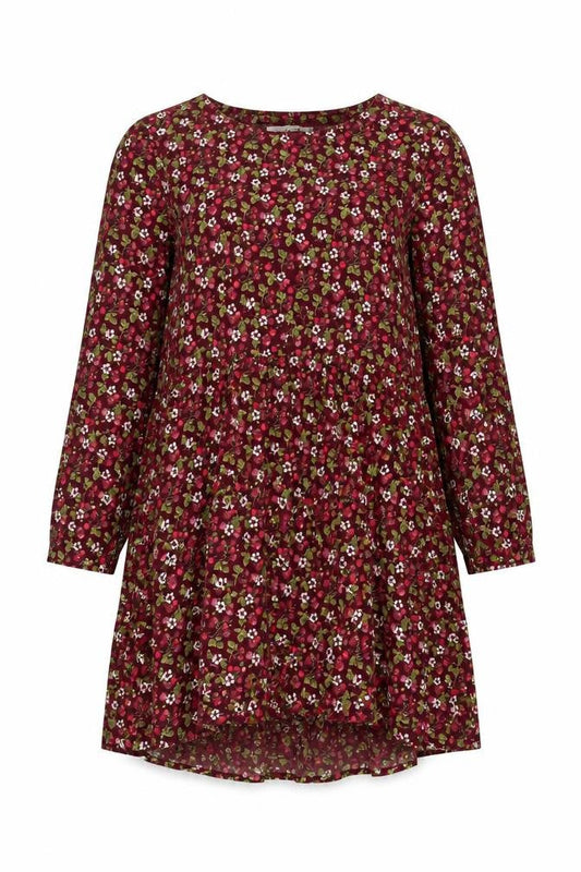 Seasalt Cornwall Women Red Floral Organic Cotton Petite A-Line Dress UK14