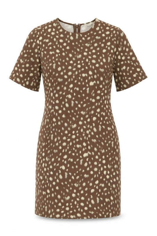 Marks and Spencer Women's Brown Animal Print Shift Dress Size 10
