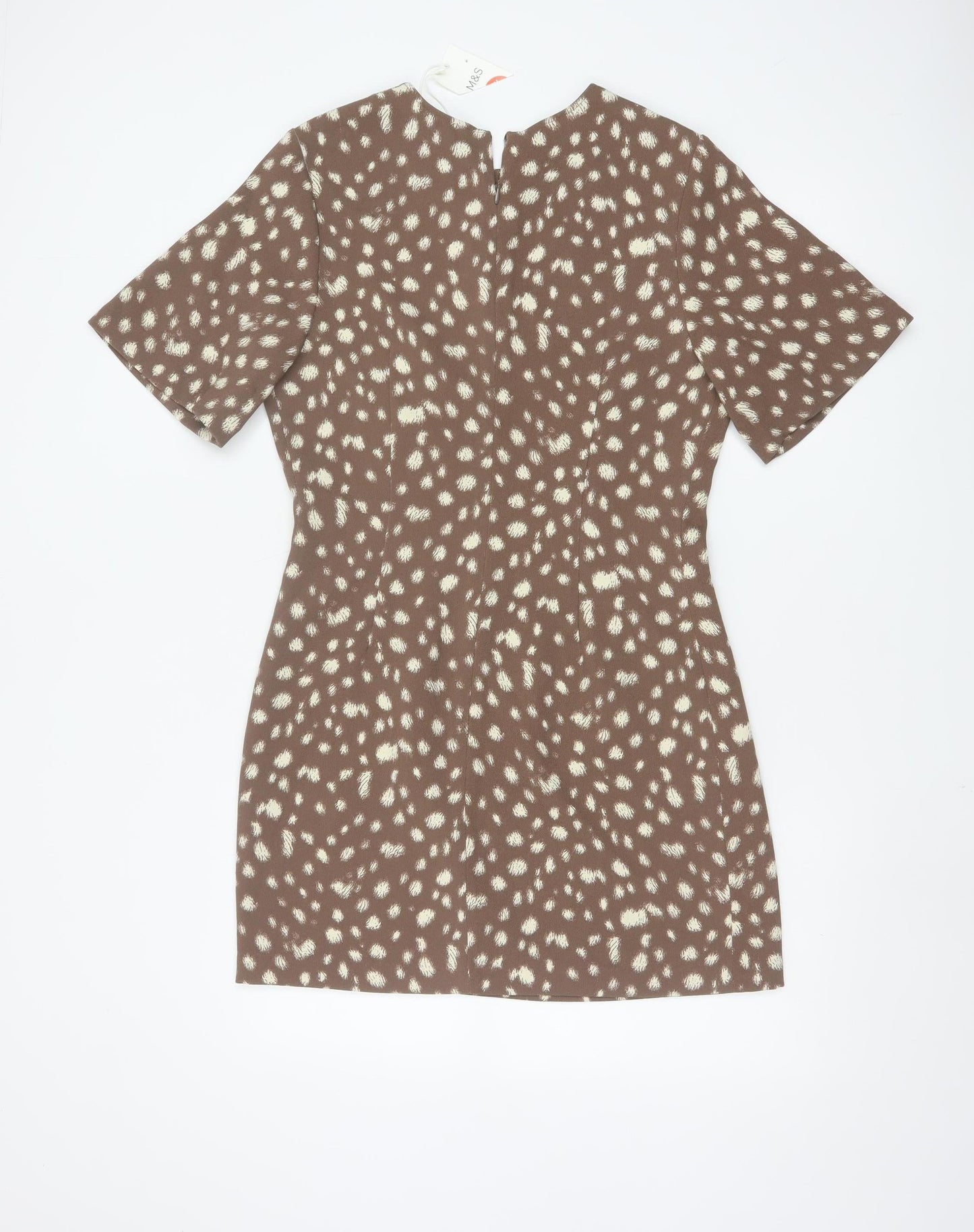 Marks and Spencer Women's Brown Animal Print Shift Dress Size 10