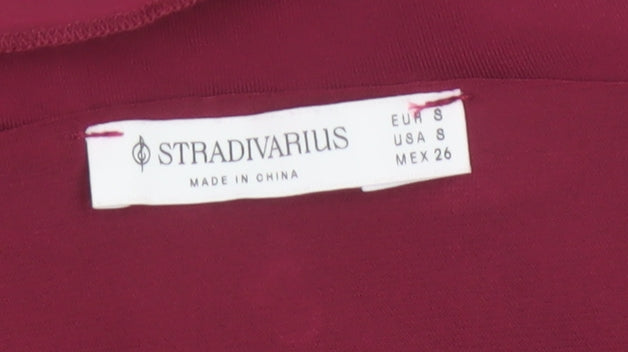 Stradivarius Womens Red Ruffle Camisole Tie Blouse Size 8